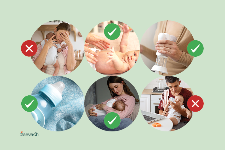 موارد درست و نادرست برای تشویق نوزاد به گرفتن شیشه شیر